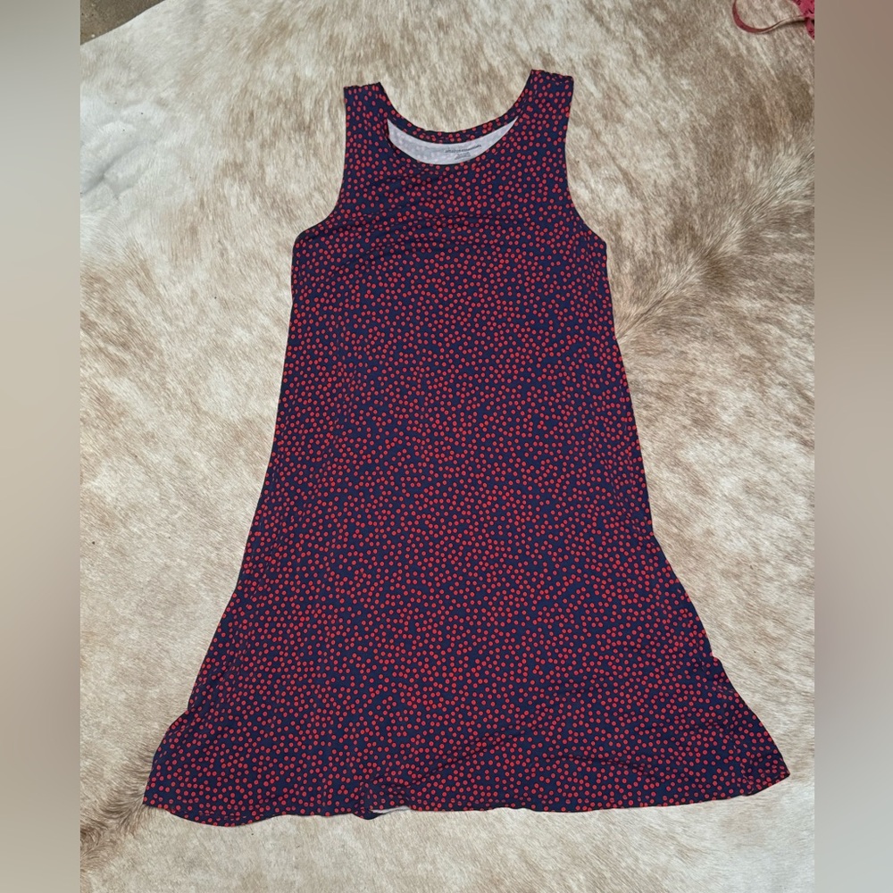 Navy and Red Polka Dot womens Dress